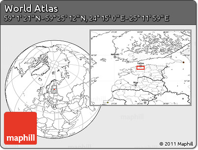 Blank Location Map of the Area around 59° 13' 17" N, 24° 43' 30" E