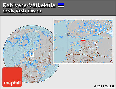 Gray Location Map of Rabivere-Väikeküla, hill shading