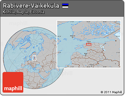 Gray Location Map of Rabivere-Väikeküla, hill shading