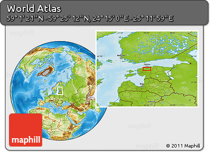 Physical Location Map of the Area around 59° 13' 17" N, 24° 43' 30" E
