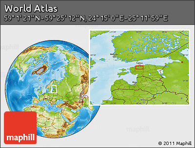 Physical Location Map of the Area around 59° 13' 17" N, 24° 43' 30" E