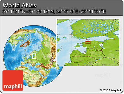 Physical Location Map of the Area around 59° 13' 17" N, 24° 43' 30" E