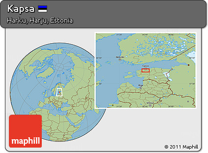 Savanna Style Location Map of Kapsa