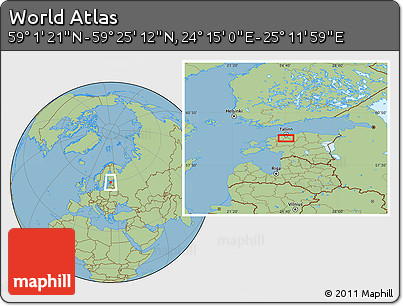 Savanna Style Location Map of the Area around 59° 13' 17" N, 24° 43' 30" E