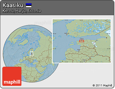 Savanna Style Location Map of Kaasiku, hill shading
