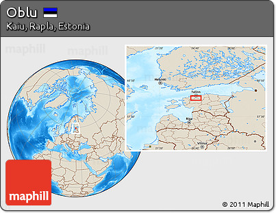 Shaded Relief Location Map of Oblu
