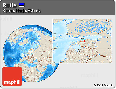 Shaded Relief Location Map of Ruila