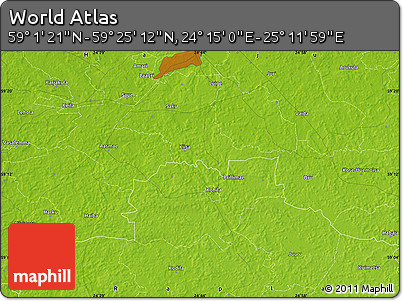 Physical Map of the Area around 59° 13' 17" N, 24° 43' 30" E
