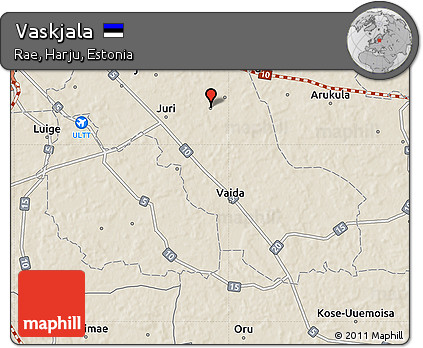 Shaded Relief Map of Vaskjala