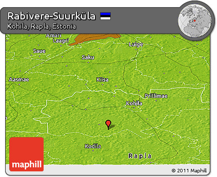 Physical Panoramic Map of Rabivere-Suurküla