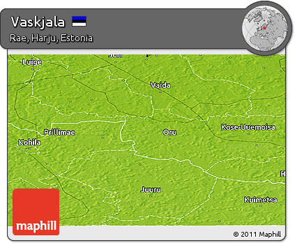 Physical Panoramic Map of Vaskjala