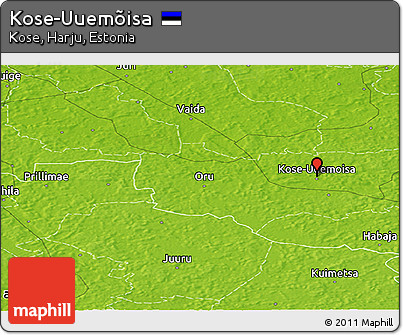 Physical Panoramic Map of Kose-Uuemõisa