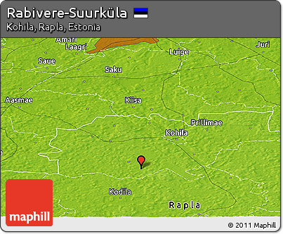 Physical Panoramic Map of Rabivere-Suurküla