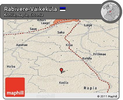 Shaded Relief Panoramic Map of Rabivere-Väikeküla