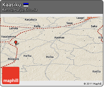 Shaded Relief Panoramic Map of Kaasiku
