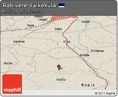 Shaded Relief Panoramic Map of Rabivere-Väikeküla