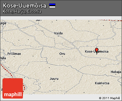 Shaded Relief Panoramic Map of Kose-Uuemõisa