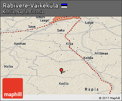 Shaded Relief Panoramic Map of Rabivere-Väikeküla