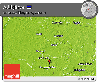 Physical 3D Map of Allikjärve