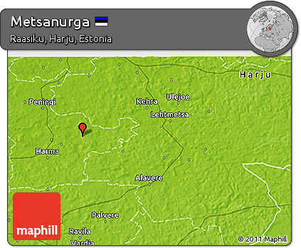 Physical 3D Map of Metsanurga
