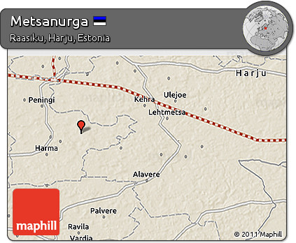Shaded Relief 3D Map of Metsanurga