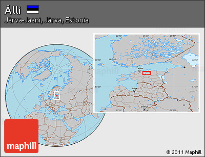 Gray Location Map of Älli