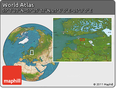 Satellite Location Map of the Area around 59° 13' 17" N, 25° 34' 30" E