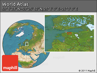 Satellite Location Map of the Area around 59° 13' 17" N, 25° 34' 30" E