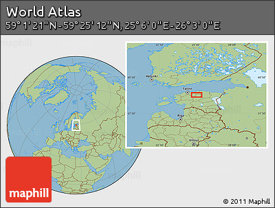 Savanna Style Location Map of the Area around 59° 13' 17" N, 25° 34' 30" E