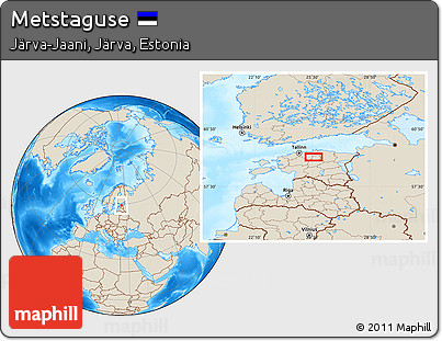 Shaded Relief Location Map of Metstaguse