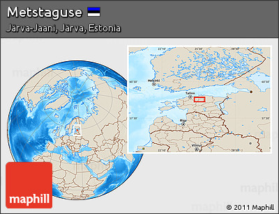 Shaded Relief Location Map of Metstaguse