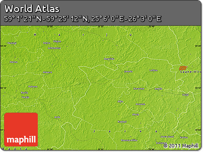 Physical Map of the Area around 59° 13' 17" N, 25° 34' 30" E