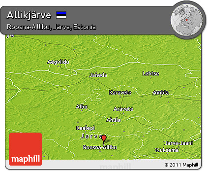 Physical Panoramic Map of Allikjärve