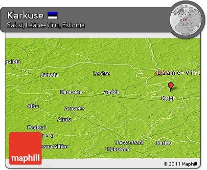 Physical Panoramic Map of Karkuse