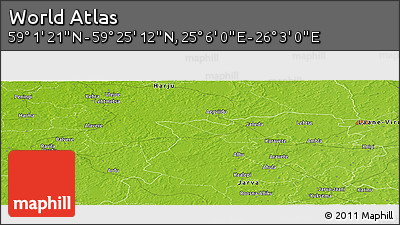 Physical Panoramic Map of the Area around 59° 13' 17" N, 25° 34' 30" E