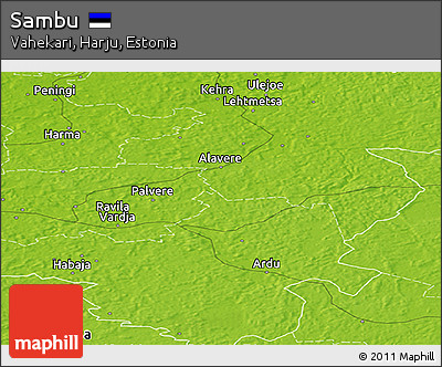 Physical Panoramic Map of Sambu