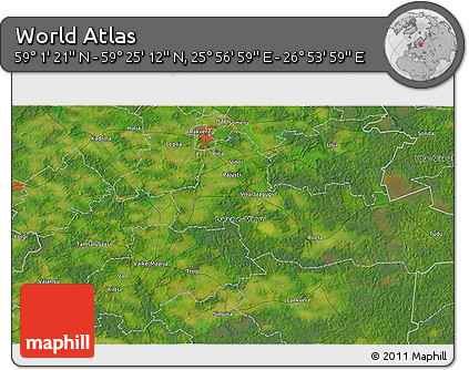Satellite 3D Map of the Area around 59° 13' 17" N, 26° 25' 29" E