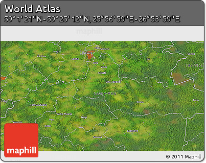 Satellite 3D Map of the Area around 59° 13' 17" N, 26° 25' 29" E