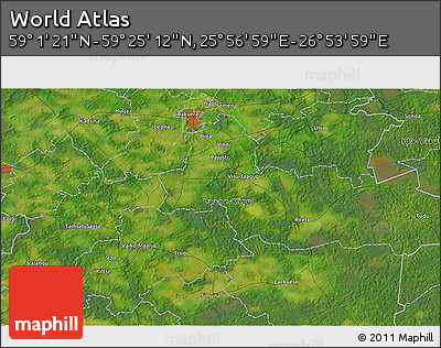 Satellite 3D Map of the Area around 59° 13' 17" N, 26° 25' 29" E