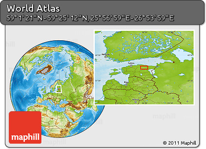 Physical Location Map of the Area around 59° 13' 17" N, 26° 25' 29" E
