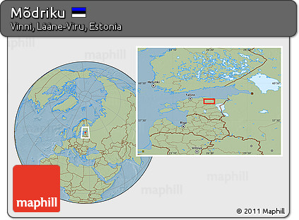 Savanna Style Location Map of Mõdriku, hill shading