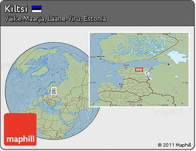Savanna Style Location Map of Kiltsi, hill shading