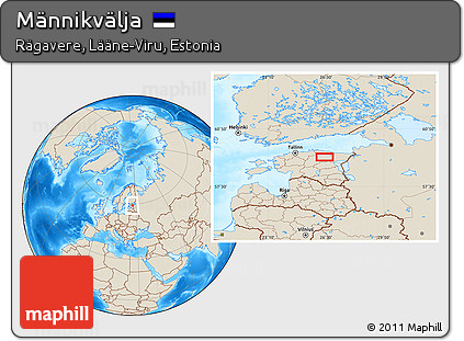 Shaded Relief Location Map of Männikvälja