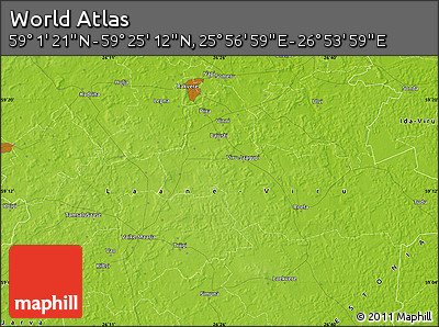Physical Map of the Area around 59° 13' 17" N, 26° 25' 29" E