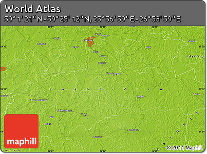 Physical Map of the Area around 59° 13' 17" N, 26° 25' 29" E
