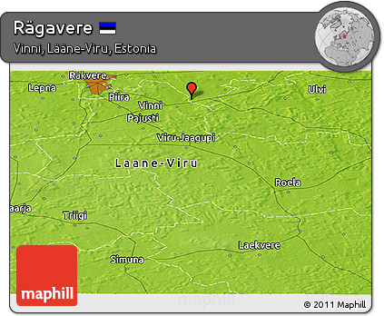 Physical Panoramic Map of Rägavere