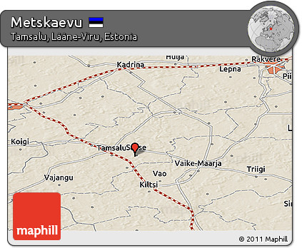 Shaded Relief Panoramic Map of Metskaevu