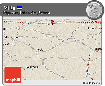 Shaded Relief Panoramic Map of Miila