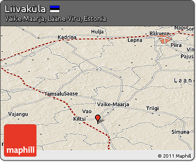 Shaded Relief Panoramic Map of Liivaküla