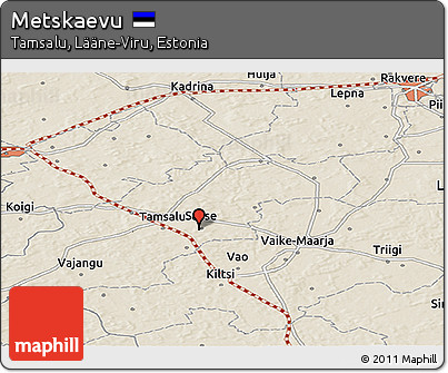Shaded Relief Panoramic Map of Metskaevu
